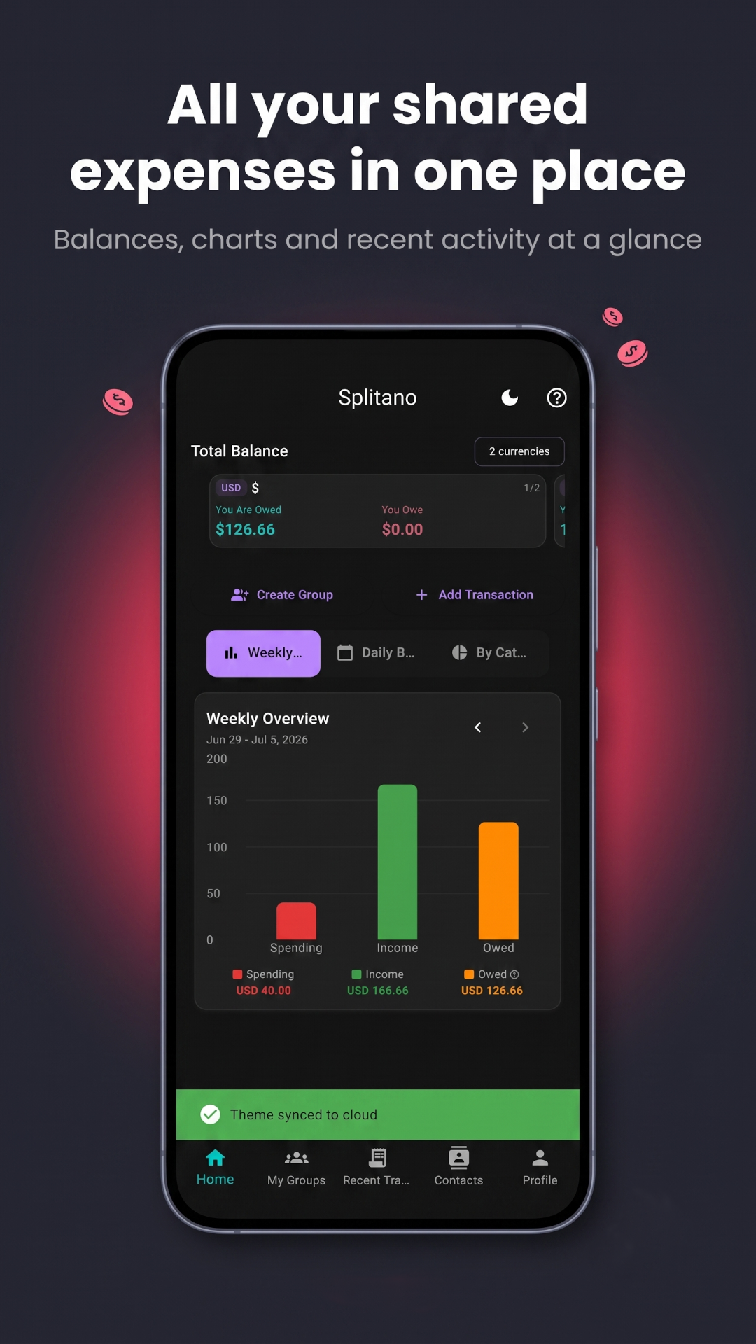 All your shared expenses in one place